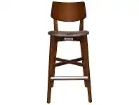 LivingStyles Phoenix Commercial Grade Oak Timber Bar Stool, Fabric Seat, Donkey / Light Walnut offer