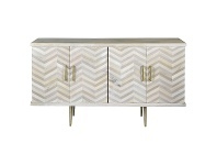 Triton Handmade Solid Wood 4 Door Buffet Table, 156cm, White Wash