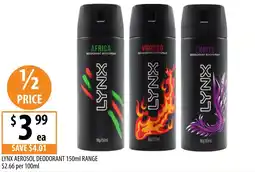 Supabarn Lynx aerosol deodorant range offer
