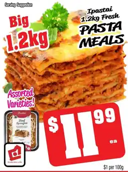 Farmer Jack's Ipastai fresh pasta meals offer