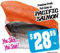 Farmer Jack's Premium grade full sides of pacific salmon offer