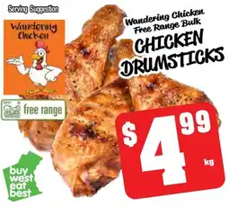 Farmer Jack's Wandering chicken free range bulk chicken drumsticks offer