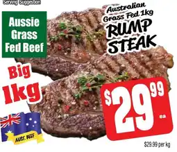 Farmer Jack's Australian grass fed rump steak offer