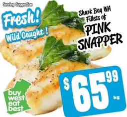 Farmer Jack's Shark bay wa fillets of pink snapper offer