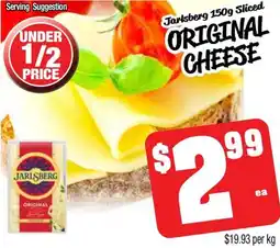 Farmer Jack's Jarlsberg sliced original cheese offer