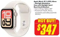 The Good Guys Apple Watch SE 3 (GPS) 40mm -Starlight Aluminium Case with Starlight Sport Band Small/Medium offer