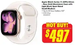 The Good Guys Apple Watch Series 11 (GPS) 42mm - Rose Gold Aluminium Case with Light Blush Sport Band Small/Medium offer