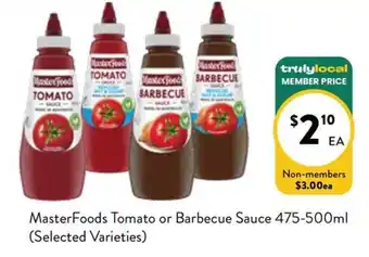 Farmer Jack's MasterFoods Tomato or Barbecue Sauce offer
