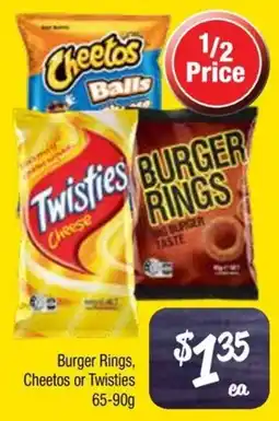 Farmer Jack's Burger Rings, Cheetos or Twisties offer