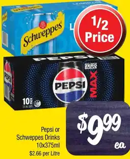Farmer Jack's Pepsi or Schweppes Drinks offer