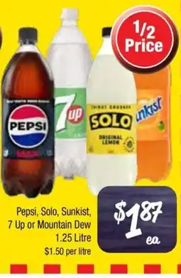 Farmer Jack's Pepsi, Solo, Sunkist, 7 Up or Mountain Dew offer