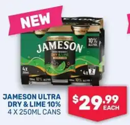 SipnSave Jameson ultra dry & lime 10% offer