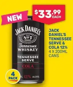 SipnSave Jack daniel's tennessee serve & cola 12% offer