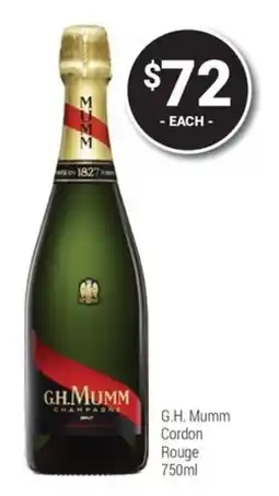 Super Cellars G.H. Mumm Cordon Rouge offer