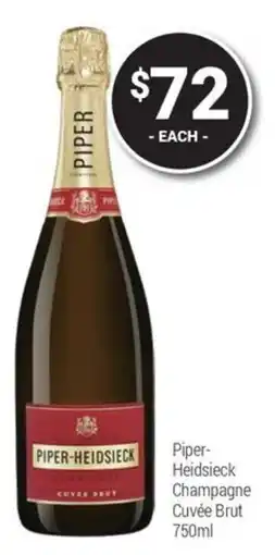 Super Cellars Piper- Heidsieck Champagne Cuvée Brut offer