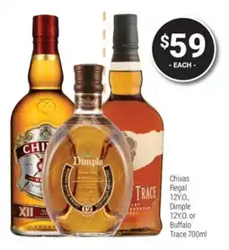 Super Cellars Chivas Regal 12Y.O., Dimple 12Y.0. or Buffalo Trace offer