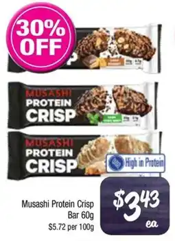 Farmer Jack's Musashi Protein Crisp Bar offer