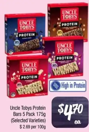 Farmer Jack's Uncle Tobys Protein Bars offer