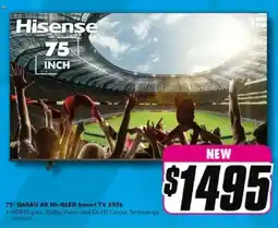 The Good Guys Hisense 75" Q6SAU 4K HI-QLED Smart TV 2026 offer