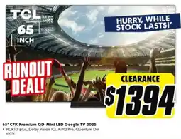 The Good Guys TCL 65" C7K Premium QD-Mini LED Google TV 2025 offer