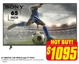The Good Guys Sony 65" BRAVIA 3 4K HDR Google TV 2024 offer