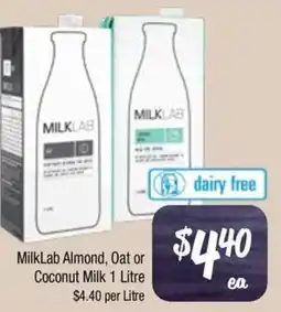 Farmer Jack's MilkLab Almond, Oat or Coconut Milk offer