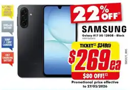 The Good Guys Samsung Galaxy A17 5G 128GB - Black offer