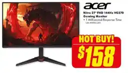 The Good Guys acer Nitro 27" FHD 144Hz VG270 Gaming Monitor offer