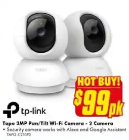 The Good Guys tp-link Tapo 3MP Pan/Tilt Wi-Fi Camera - 2 Camera offer