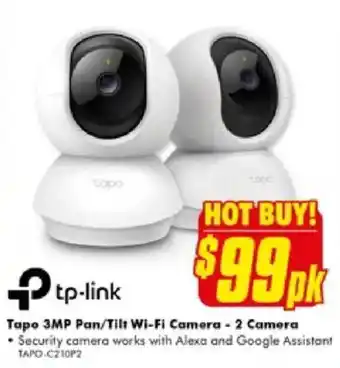 The Good Guys tp-link Tapo 3MP Pan/Tilt Wi-Fi Camera - 2 Camera offer