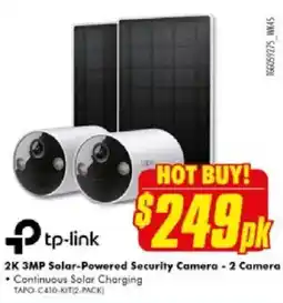 The Good Guys tp-link 2K 3MP Solar-Powered Security Camera - 2 Camera offer