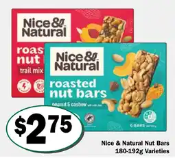 Friendly Grocer Nice & Natural Nut Bars Varieties offer