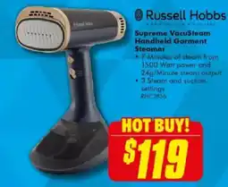 The Good Guys Russell Hobbs Supreme VacuSteam Handheld Garment Steamer offer