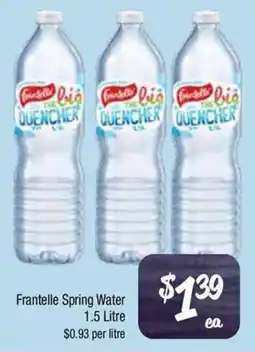 Farmer Jack's Frantelle Spring Water offer