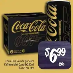 Farmer Jack's Coca-Cola Zero Sugar Zero Caffeine Mini Cans offer