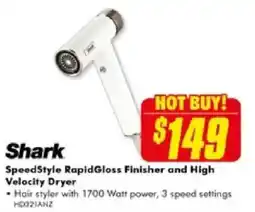 The Good Guys Shark SpeedStyle RapidGloss Finisher and High Velocity Dryer offer