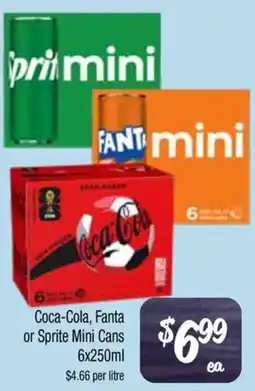 Farmer Jack's Coca-Cola, Fanta or Sprite Mini Cans offer
