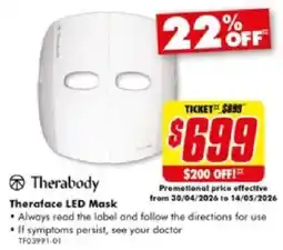 The Good Guys Therabody Theraface LED Mask offer