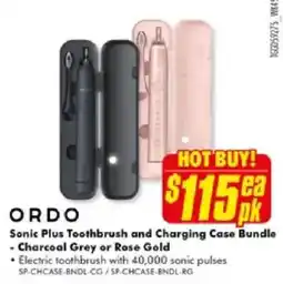 The Good Guys ORDO Sonic Plus Toothbrush and Charging Case Bundle - Charcoal Grey or Rose Gold offer