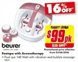 The Good Guys beurer footspa with aromotherapy offer