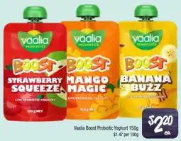 Farmer Jack's Vaalia Boost Probiotic Yoghurt offer