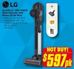 The Good Guys LG CordZero A9L-AQUA Stick Vacuum with Power Drive Mop offer
