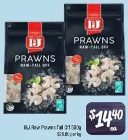 Farmer Jack's I&J Raw Prawns Tail Off offer