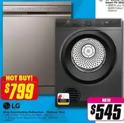 The Good Guys LG 60cm Freestanding Dishwasher - Platinum Steel offer