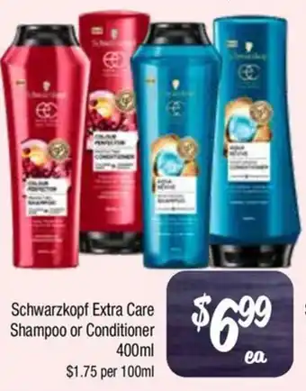 Farmer Jack's Schwarzkopf Extra Care Shampoo or Conditioner offer