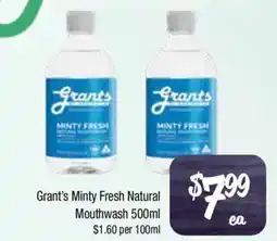 Farmer Jack's Grant's Minty Fresh Natural Mouthwash offer