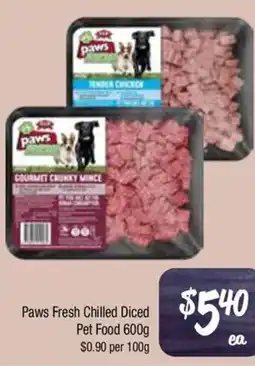 Farmer Jack's Paws Fresh Chilled Diced Pet Food offer