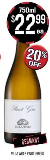 Farmer Jack's Villa wolf pinot grigio offer