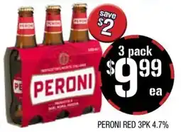 Farmer Jack's Peroni red 3pk 4.7% offer