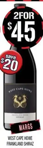 Farmer Jack's West cape howe frankland shiraz offer